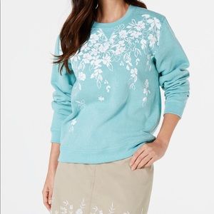 Karen Scott Petite Crew-Neck Sweats…